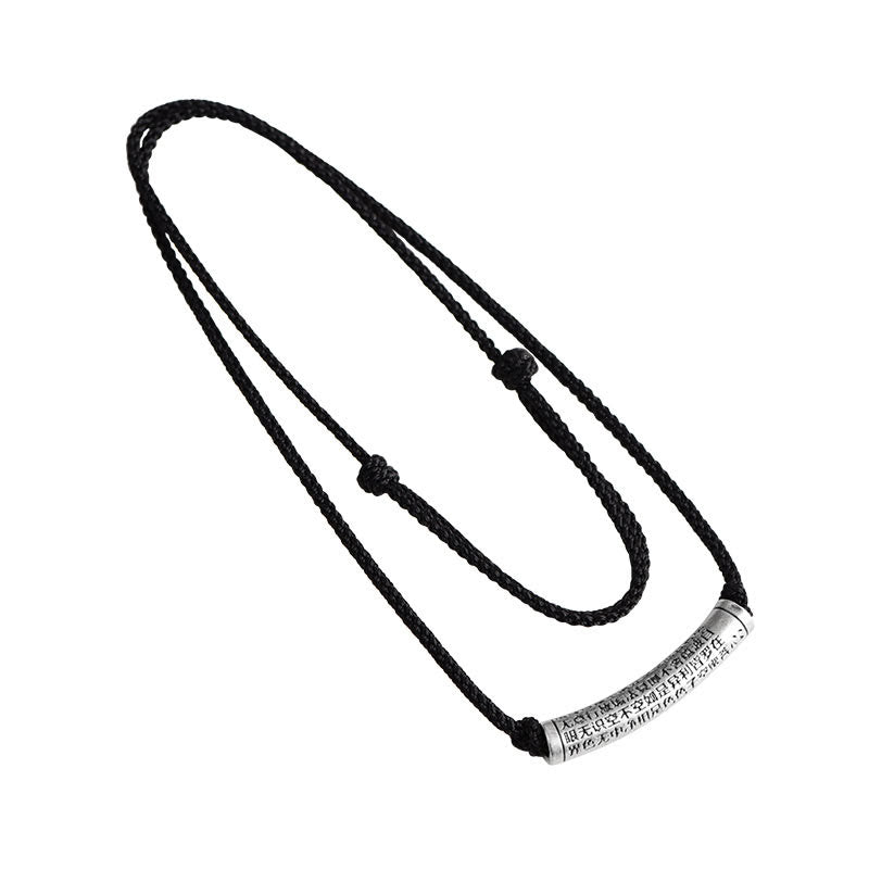 KarmaRipple's 999 Sterling Silver Six True Word Heart Sutra String Pendant Necklace p27