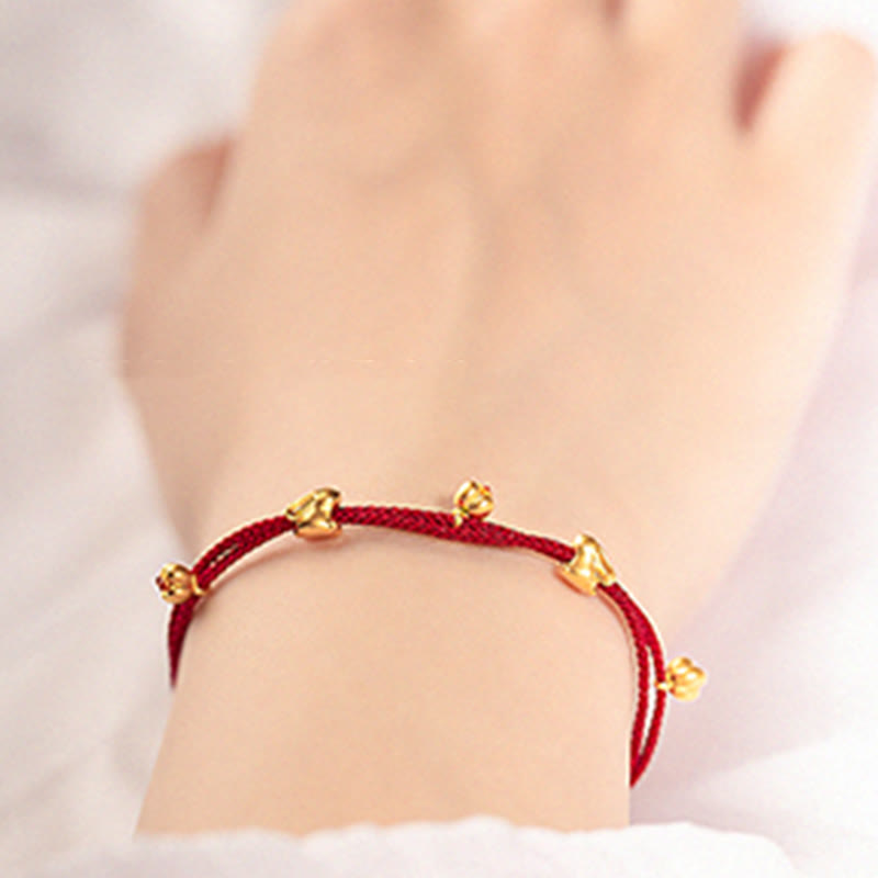 KarmaRipple's 999 Gold Small Fortunate Rabbit Osmanthus Design Handmade Luck?Braided Rope Bracelet p14