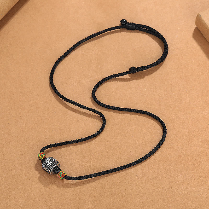 KarmaRipple's Tibet Om Mani Padme Hum Swastika PiXiu Bronze Wisdom Rope Pendant Necklace p4