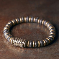 Bracelet en bronze calme et perles de pierre de lave vintage de KarmaRipple