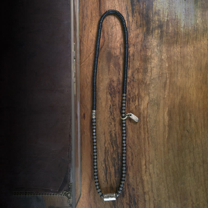 KarmaRipple's Balancing Tibetan Ebony Wood Beadwork Bronze Multilayered Bracelet p9