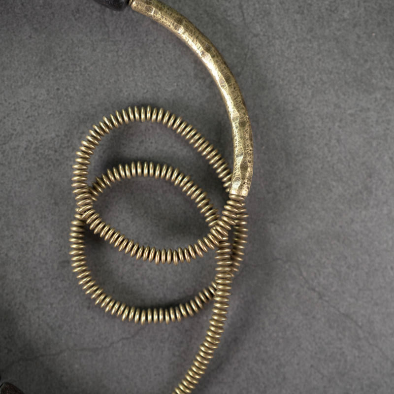 KarmaRipple's Vintage Peace Tibetan Ebony Wood Beadwork Bronze Multilayered Balancing Bracelet p4