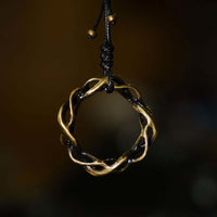 Collier pendentif vintage en laiton et bronze « Fortune » fait main par KarmaRipple