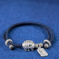 Bracelet amulette talisman de force en argent sterling 925 avec éléphant en sécurité et bien-être de KarmaRipple