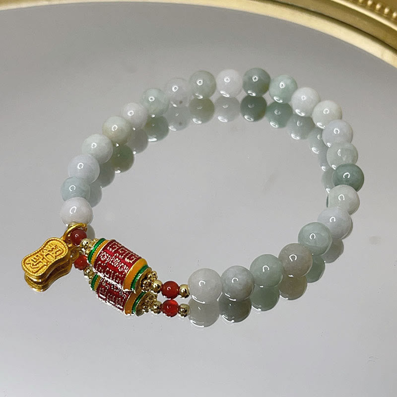 KarmaRipple's Tibetan Authentic Jade Fu Character Prayer Wheel Prosperity Abundance Bracelet p4