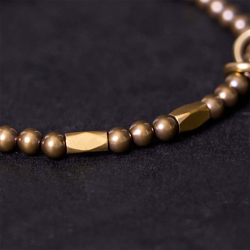 KarmaRipple's Wealth Self Care Bronze Brass Beadwork Design Pair Bracelet p8