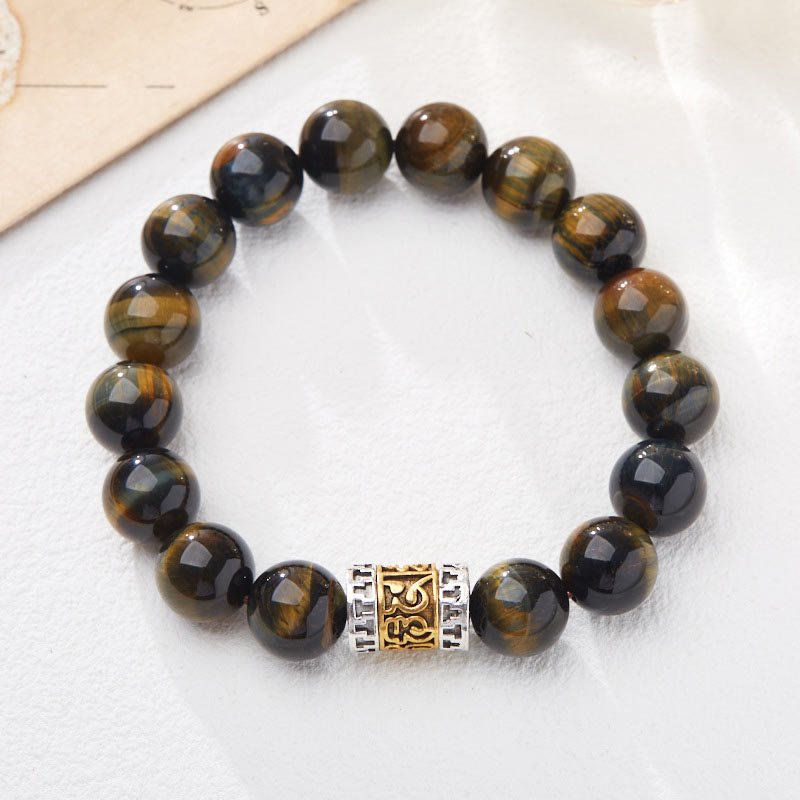 KarmaRipple's Tiger Eye Six True Words Courage Bracelet p2