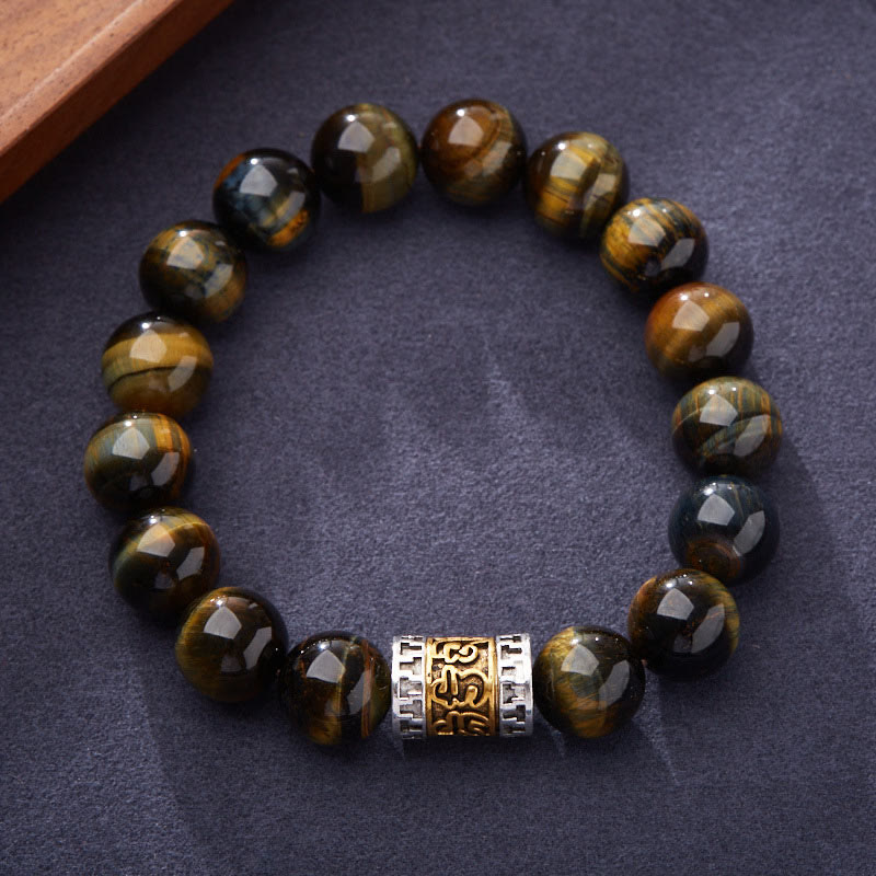 KarmaRipple's Tiger Eye Six True Words Courage Bracelet p1