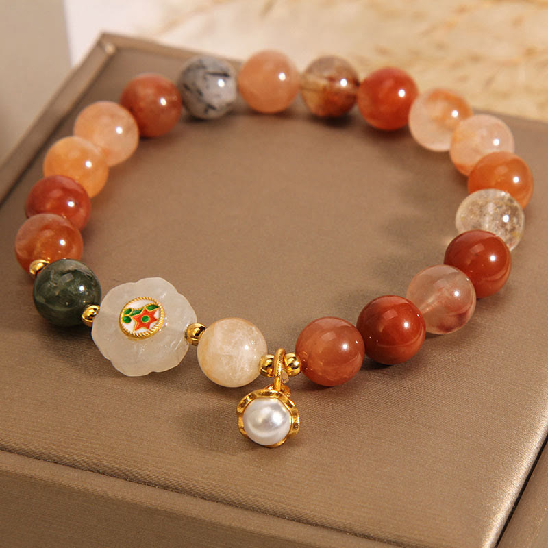 KarmaRipple's Authentic Fu Lu Shou Gemstone Hetian Ivory Jade Pearl Fortune Bracelet p2