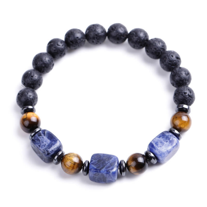 KarmaRipple's Various Crystals Lava Rock Calm Bracelet p45