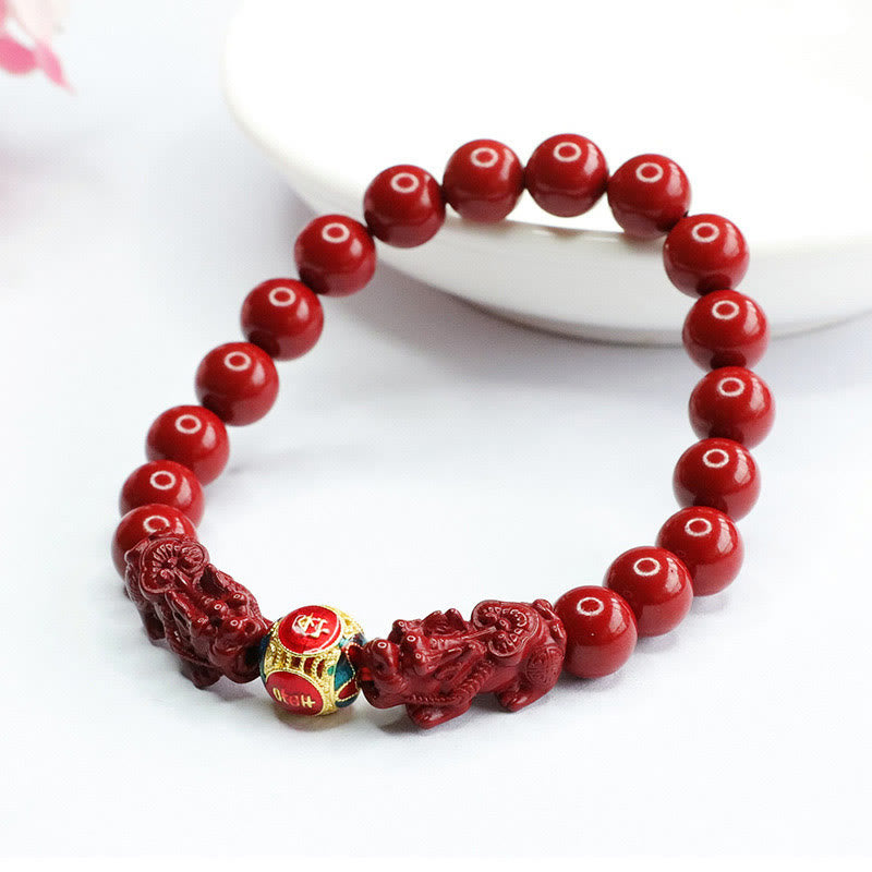 KarmaRipple's Cinnabar Double PIXIU Keep Away Evil Spirits Bracelet p4