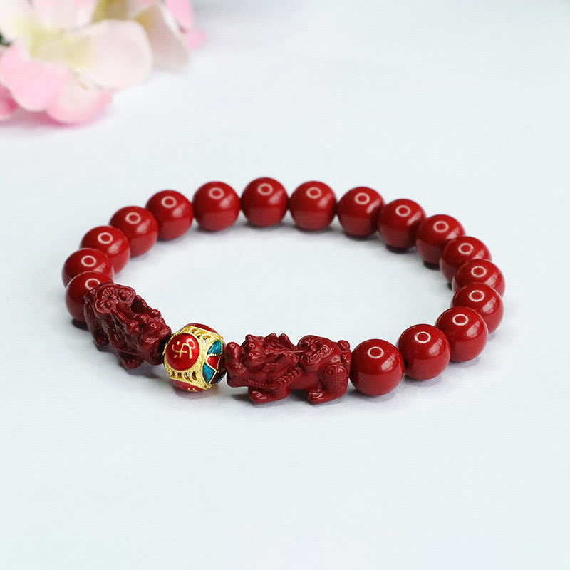 KarmaRipple's Cinnabar Double PIXIU Keep Away Evil Spirits Bracelet p5