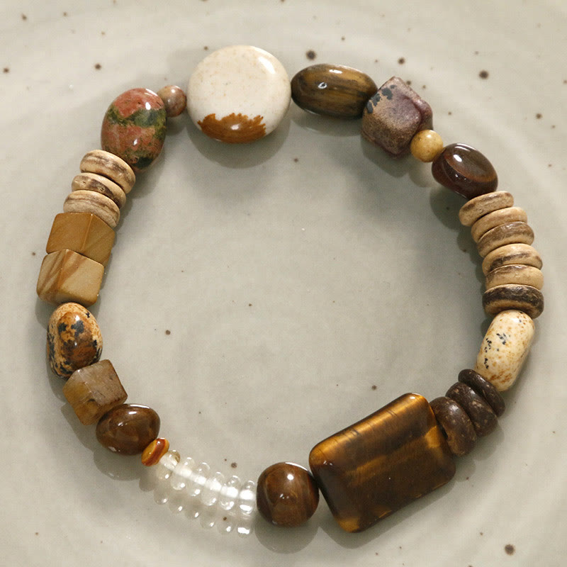 KarmaRipple's Coconut Shell Tiger Eye Courage Bracelet p4