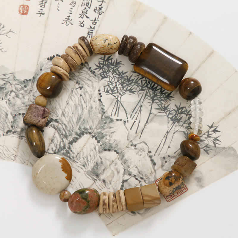 KarmaRipple's Coconut Shell Tiger Eye Courage Bracelet p3