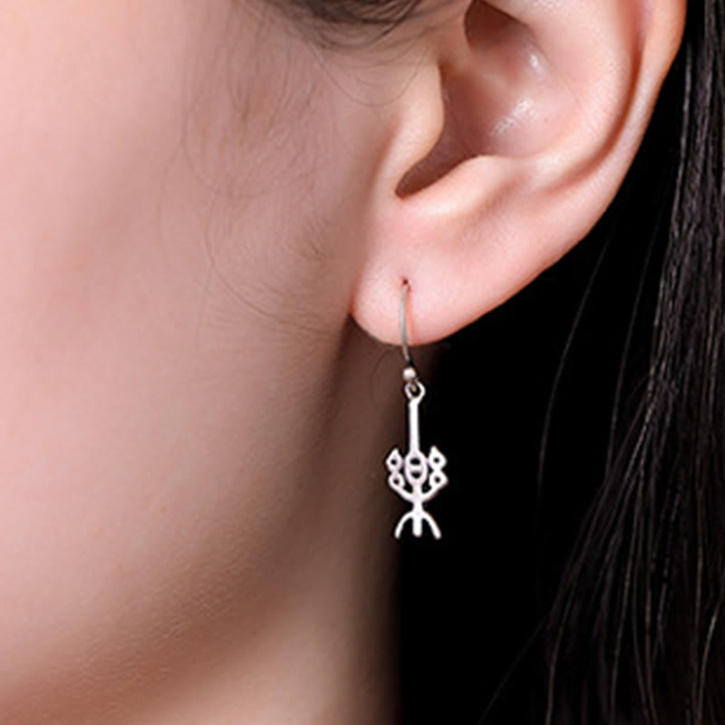 KarmaRipple's 925 Sterling Silver Chinese Character 'Ping An' 'Xi Le' Protection Earrings p12