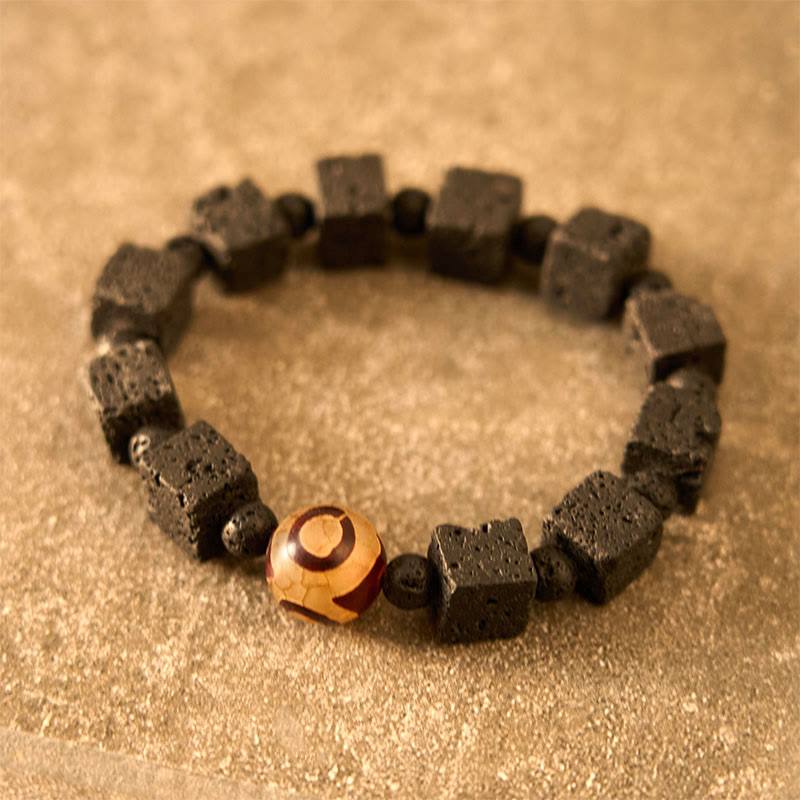 KarmaRipple's Lava Rock Dzi Bead Balancing Bracelet p5