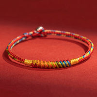 Bracelet de protection à boucle en argent sterling 925 et alliage de fil rouge multicolore de KarmaRipple