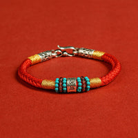 Bracelet de connexion en argent sterling 925 avec six mots vrais, fil rouge et fil noir de KarmaRipple