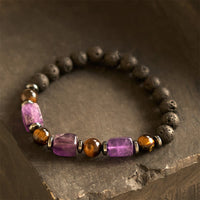 Bracelet apaisant en pierre de lave et cristaux variés de KarmaRipple