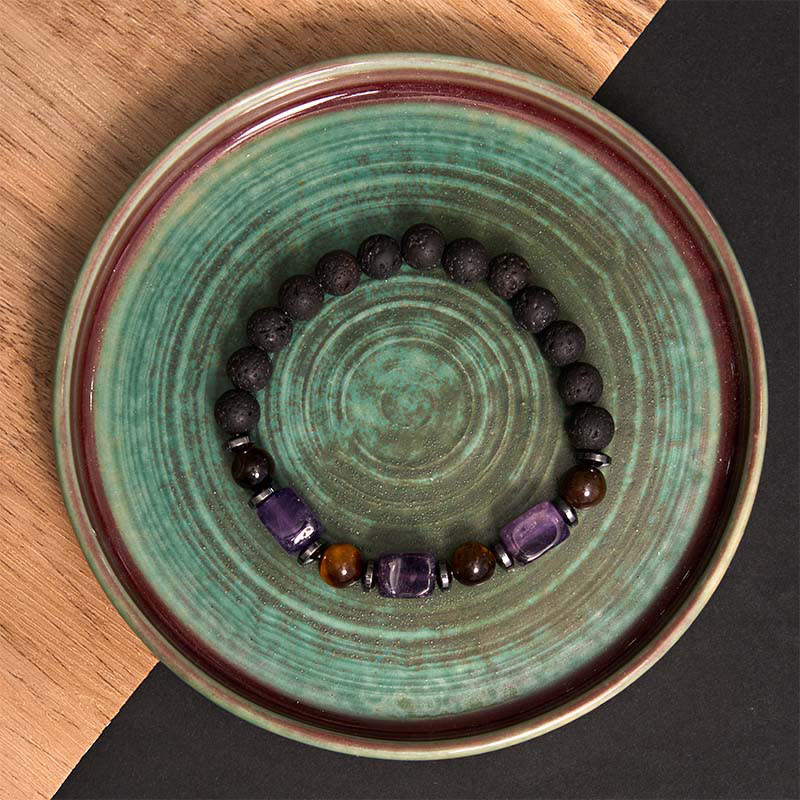 KarmaRipple's Various Crystals Lava Rock Calm Bracelet p10