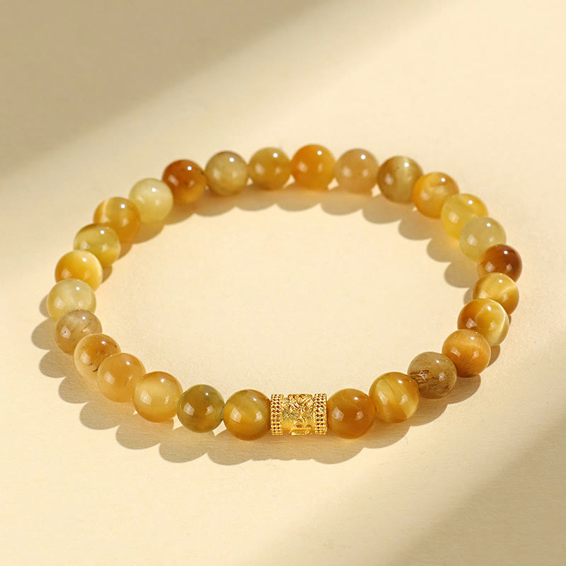 KarmaRipple's Tiger Eye Fu Character Bamboo Koi Fish Lotus Om Mani Padme Hum Protection Bracelet p6