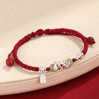 Bracelet tissé de protection en fil de jade Hetian de KarmaRipple, Année du Serpent