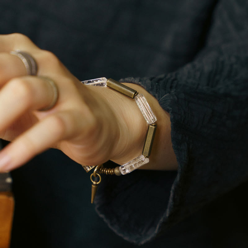 KarmaRipple's Bronze Square Ivory Gemstone Fortune Bracelet p6