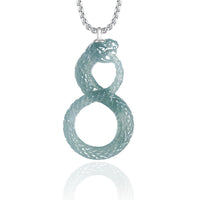 Collier pendentif en argent sterling 925 et jade authentique Mamba de KarmaRipple, symbole de l'année du serpent