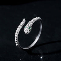 Bague de protection ouverte réglable en argent sterling 925 de KarmaRipple, Année du Serpent