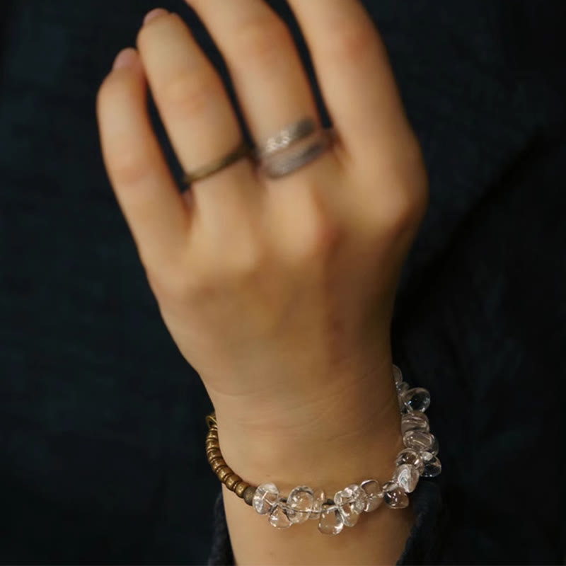 KarmaRipple's Irregular Ivory Gemstone Bronze Clarity Bracelet p4