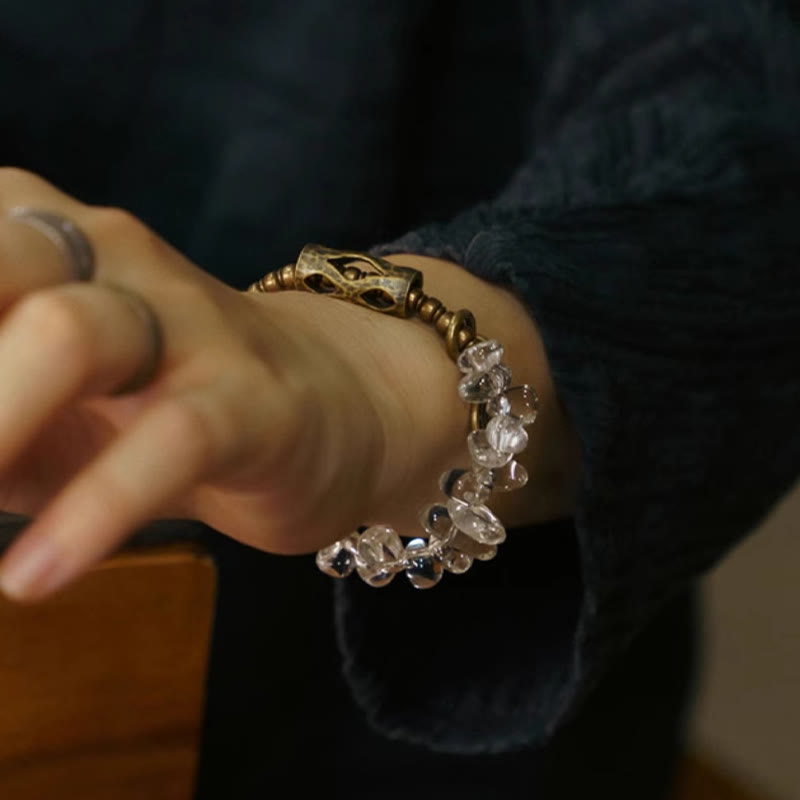 KarmaRipple's Irregular Ivory Gemstone Bronze Clarity Bracelet p10