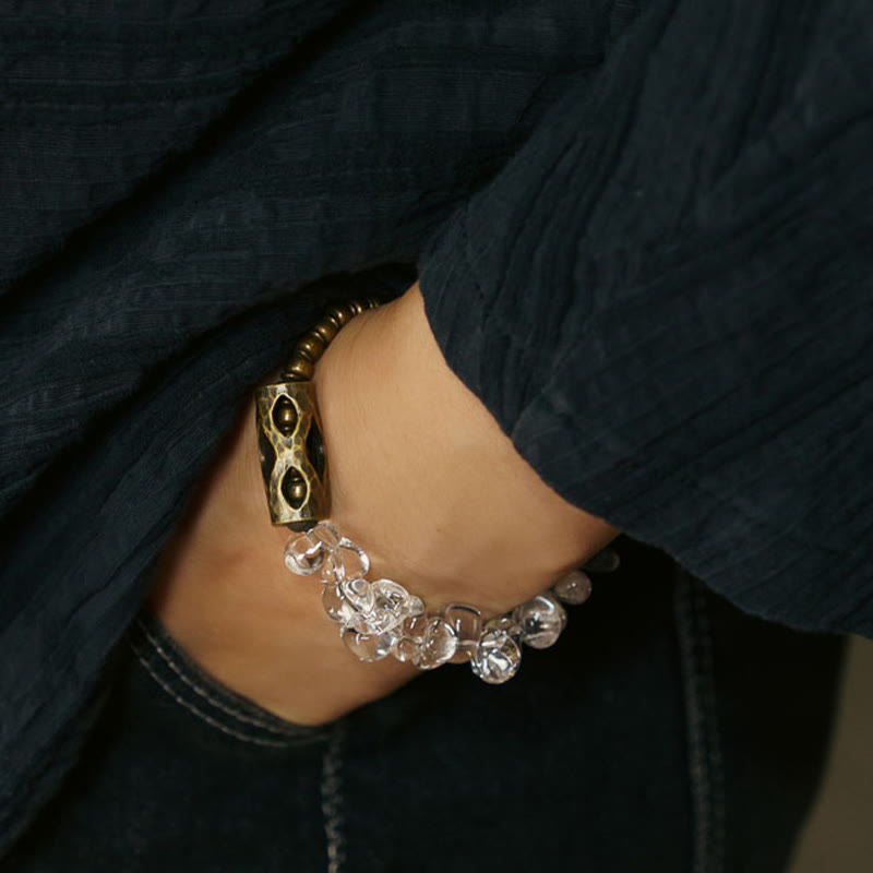 KarmaRipple's Irregular Ivory Gemstone Bronze Clarity Bracelet p9