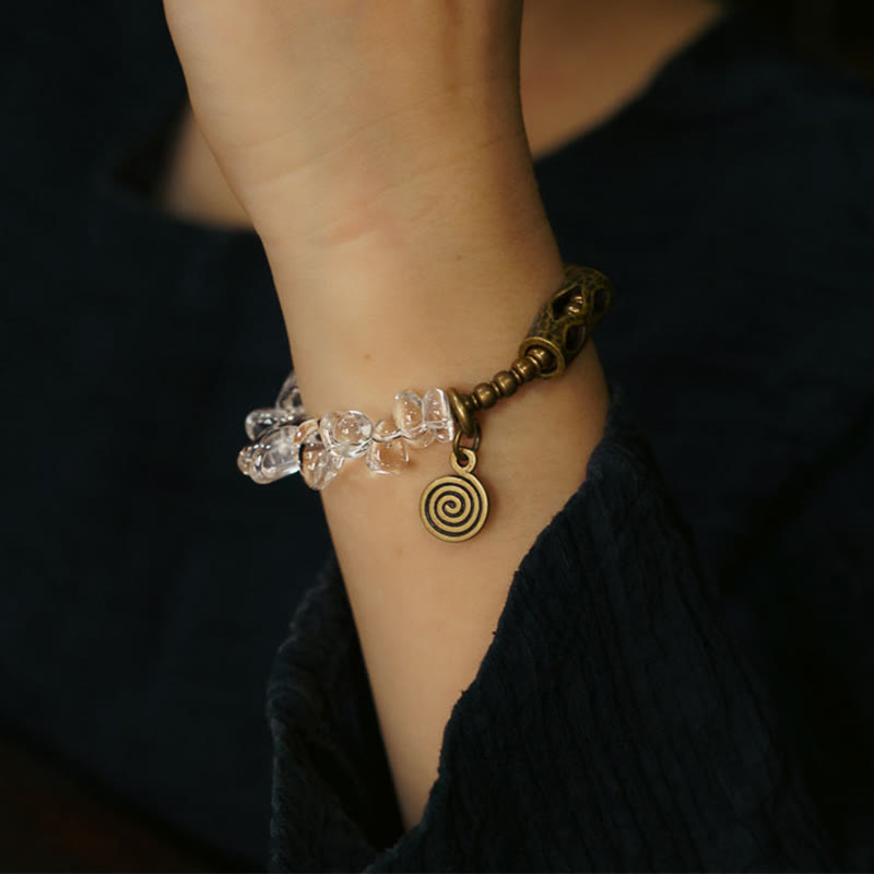 KarmaRipple's Irregular Ivory Gemstone Bronze Clarity Bracelet p5