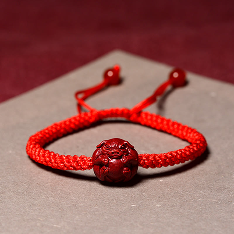 KarmaRipple's Chinese Zodiac Red String Cinnabar Blessing Bracelet p12