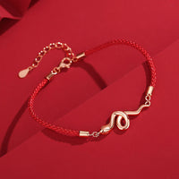 Bracelet tissé de protection en argent sterling 925, motif serpent rouge, de KarmaRipple