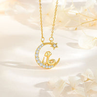 Collier pendentif en argent sterling 925 avec pendentif lune et serpent de KarmaRipple, bénédiction de l'année du serpent