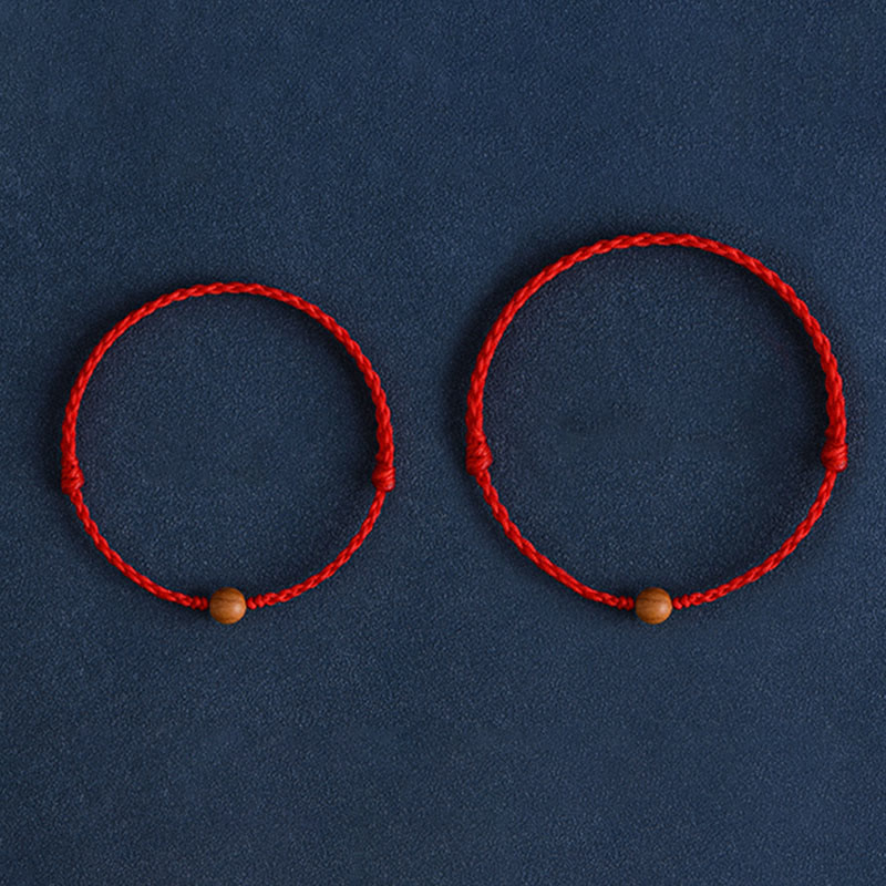 KarmaRipple's Authentic Peach Wood Bead Ward Off Evil Spirits Woven Bracelet p24