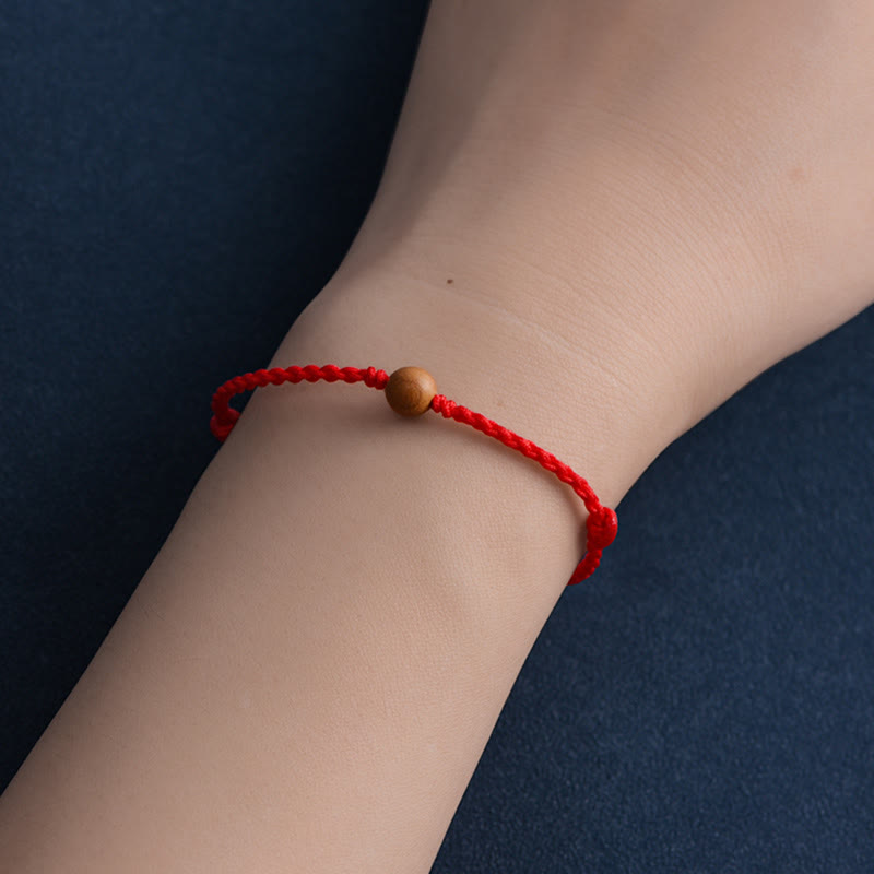 KarmaRipple's Authentic Peach Wood Bead Ward Off Evil Spirits Woven Bracelet p18