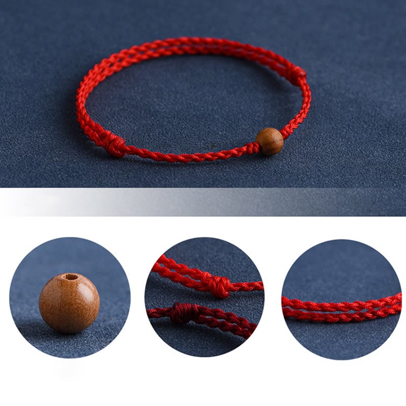 KarmaRipple's Authentic Peach Wood Bead Ward Off Evil Spirits Woven Bracelet p20