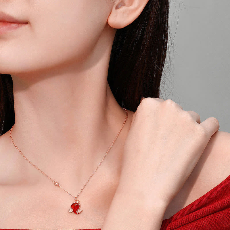 KarmaRipple's 925 Sterling Silver Hetian Jade Red Agate Year Of The Snake Blessing Pendant Necklace p8