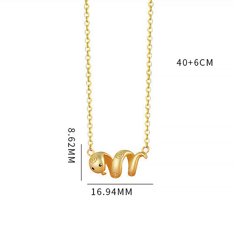 KarmaRipple's 925 Sterling Silver Year Of The Snake Golden Snake Fortune Prosperous Bracelet Pendant Necklace p19