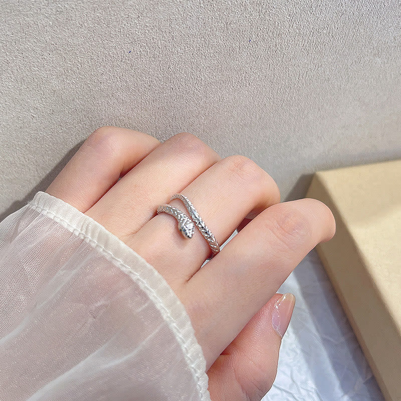 KarmaRipple's 925 Sterling Silver Year Of The Snake Adjustable Protection Ring p4