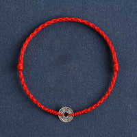 Bracelet de cheville tissé en argent sterling 925 avec cinq pièces impériales et fil rouge de KarmaRipple