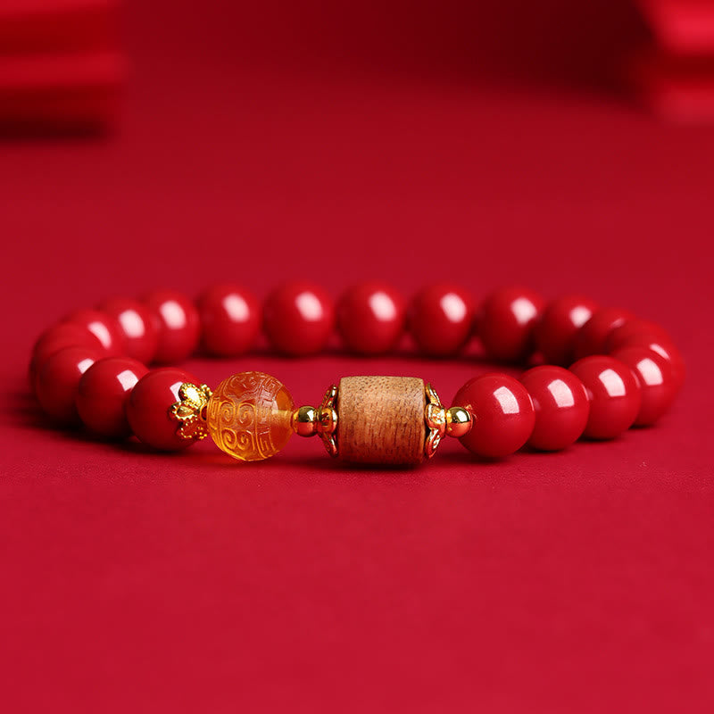 KarmaRipple's Cinnabar Amber Agarwood Blessing Bracelet p4