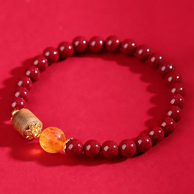 KarmaRipple's Cinnabar Amber Agarwood Blessing Bracelet p5