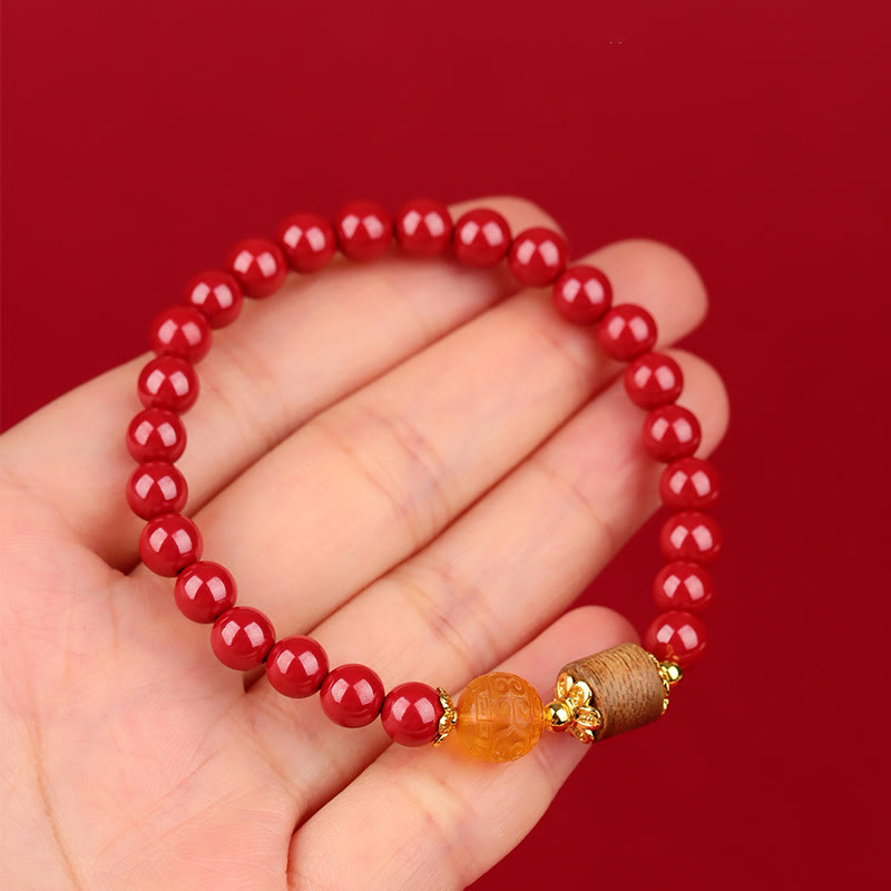 KarmaRipple's Cinnabar Amber Agarwood Blessing Bracelet p14