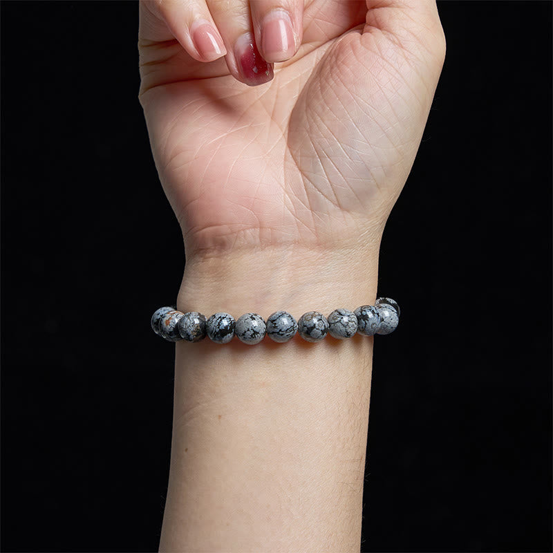 KarmaRipple's Snowflake Obsidian Balance Bracelet p5