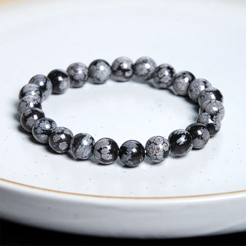 KarmaRipple's Snowflake Obsidian Balance Bracelet p8