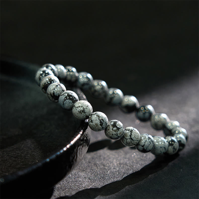 KarmaRipple's Snowflake Obsidian Balance Bracelet p3
