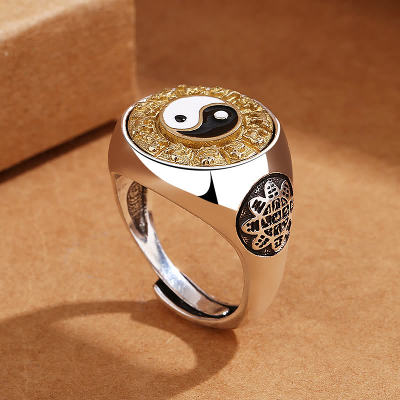 KarmaRipple's Yin Yang Chinese Zodiac Bronze Wealth Adjustable Ring p2